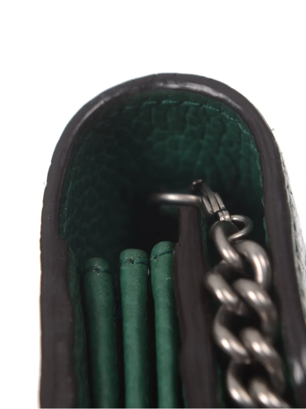 ♥️Gucci Dionysus Emerald Green Leather Shoulder Bag Gold Horsebit Silver Chain♥️ - Picture 14 of 16